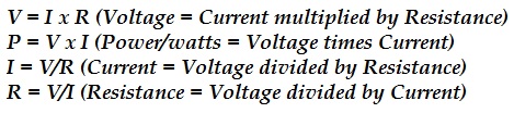 Basic Electric Formulas