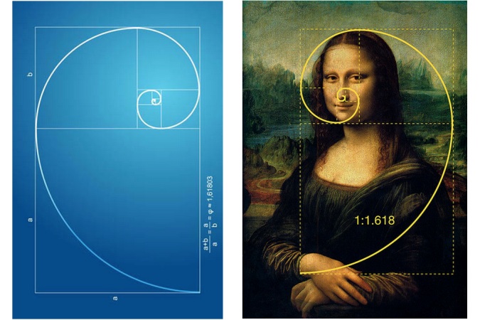 Tác phẩm Mona Lisa khi phân tích với đường cong Fibonacci (Ảnh: Internet)